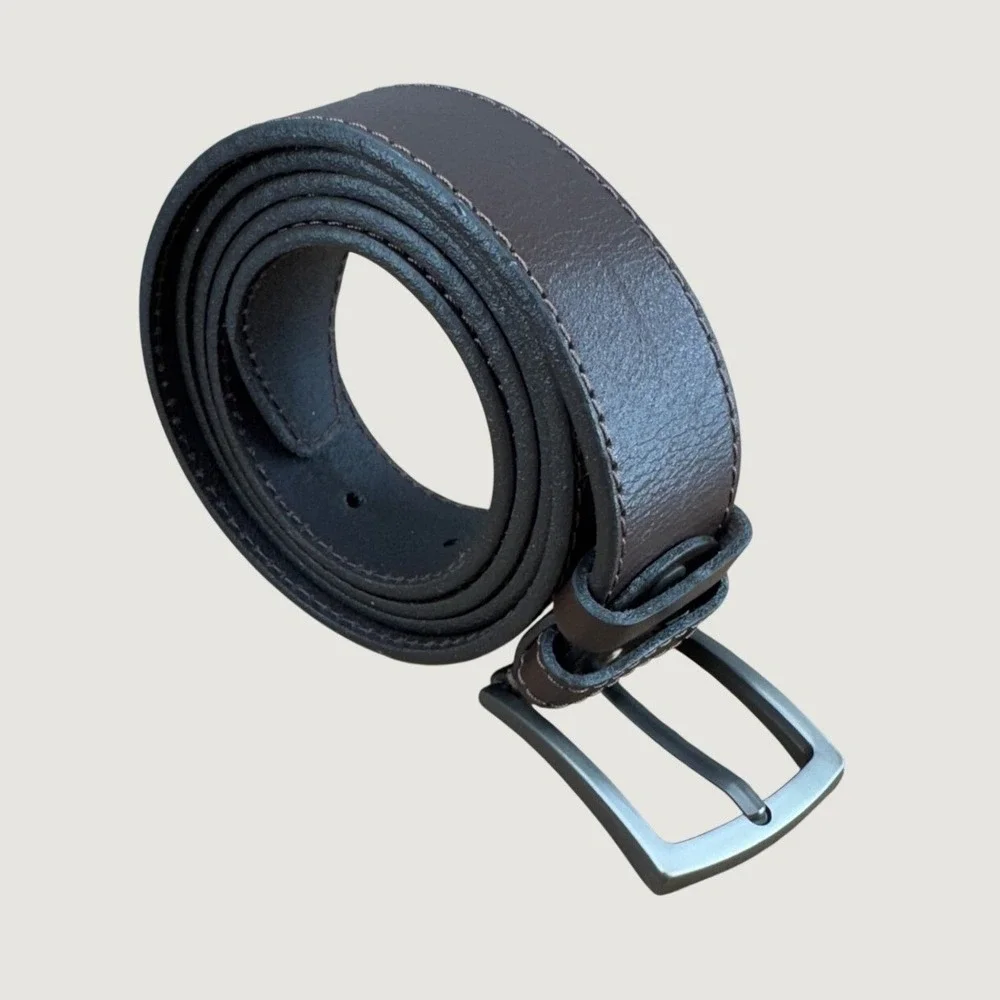 Mr. Cayman Leather Belt Mens Size 44 Dark Brown Classic Dress‎ Casual Basic